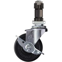 ハンマーキャスター ハンマー パイプ差込み旋回式ゴム車輪 65mm 角25用 ストッパー付