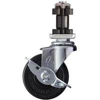 ハンマーキャスター ハンマー パイプ差込み旋回式ゴム車輪 65mm 角32用 ストッパー付