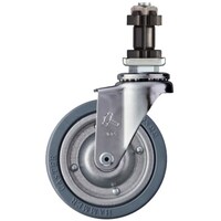 ハンマーキャスター ハンマー パイプ差込み旋回式ゴム車輪(スチールホイール)100mm 角32用