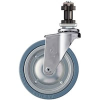 ハンマーキャスター ハンマー パイプ差込み旋回式ゴム車輪(スチールホイール)125mm 角32用