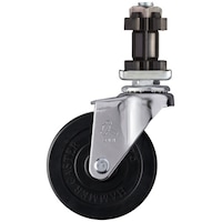 ハンマーキャスター ハンマー パイプ差込み旋回式ゴム車輪 75mm 角32用 4205ENR75 1個
