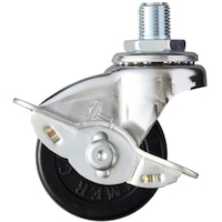 ハンマーキャスター ハンマー ねじ込み旋回式ゴム車輪50mm UNF1/2 ストッパー付