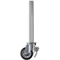 ハンマーキャスター ハンマー 足場用旋回式ゴム車輪(スチールホイール・ローラーベアリング)100mm トータルロック