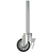 ハンマーキャスター ハンマー 足場用旋回式ゴム車輪(ワイドタイプ・ローラーベアリング)125mm トータルロック