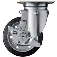 ハンマーキャスター ハンマー 旋回式ゴム車輪 125mm ストッパー付