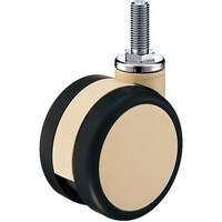 ハンマーキャスター ハンマー 双輪ねじ込み旋回式ウレタン車輪 100mm M12 ライトブラウン