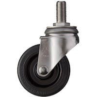 ハンマーキャスター ハンマー SAシリーズオールステンレス 旋回式ゴム車輪(ローラーベアリング)100mm