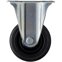 ハンマーキャスター ハンマー 固定式ゴム車輪(ナイロン・ボールベアリング)100mm