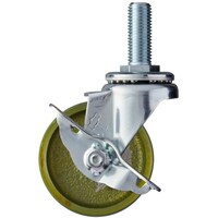 ハンマーキャスター ハンマー ねじ込み式 旋回式イモノ車輪 75mm ストッパー付