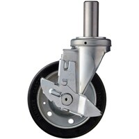ハンマーキャスター ハンマー 差込み式 旋回式ゴム車輪(ワイドタイプ・ローラーベアリング)150mm ストッパー付