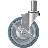 ハンマーキャスター ハンマー 差込み旋回式ゴム車輪(スチールホイール)125mm ストッパー付