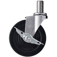 ハンマーキャスター ハンマー 差込み旋回式ゴム車輪 125mm ストッパー付