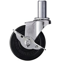 ハンマーキャスター ハンマー 差込み旋回式ゴム車輪 75mm ストッパー付