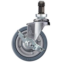 ハンマーキャスター ハンマー パイプ差込み旋回式ゴム車輪(スチールホイール)100mm φ32用 ストッパー付