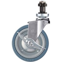 ハンマーキャスター ハンマー パイプ差込み旋回式ゴム車輪(スチールホイール)125mm φ38用 ストッパー付