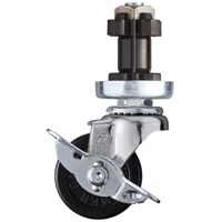 ハンマーキャスター ハンマー パイプ差込み旋回式ゴム車輪(スチールホイール)50mm φ38用 ストッパー付