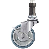 ハンマーキャスター ハンマー パイプ差込み旋回式ゴム車輪(スチールホイル)75mm φ25用 ストッパー付