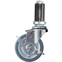 ハンマーキャスター ハンマー パイプ差込み旋回式ゴム車輪(スチールホイル)65mm φ22ー24用 ストッパー付