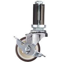 ハンマーキャスター ハンマー パイプ差込み旋回式ウレタン車輪(ナイロンホイル)50mm φ22ー24用 ストッパー付