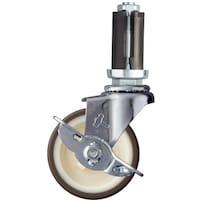 ハンマーキャスター ハンマー パイプ差込み旋回式ウレタン車輪(ナイロンホイル)65mm φ22ー24用 ストッパー付