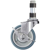 ハンマーキャスター ハンマー パイプ差込み旋回式ゴム車輪(スチールホイル)75mm φ19用 ストッパー付