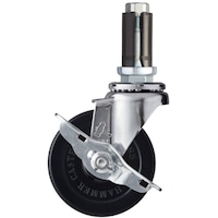 ハンマーキャスター ハンマー パイプ差込み旋回式ゴム車輪 85mm φ21ー23用 SP付