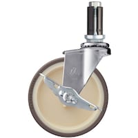 ハンマーキャスター ハンマー パイプ差込み旋回式ウレタン車輪(ナイロンホイル)125mm φ21ー23用 SP付