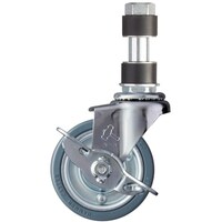 ハンマーキャスター ハンマー パイプ差込み旋回式ゴム車輪(スチールホイール)65mm φ21用 ストッパー付