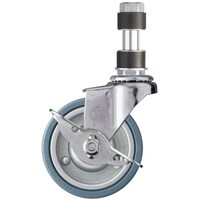 ハンマーキャスター ハンマー パイプ差込み旋回式ゴム車輪(スチールホイール)75mm φ21用 ストッパー付