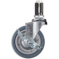 ハンマーキャスター ハンマー パイプ差込み旋回式ゴム車輪(スチールホイール)100mm φ24ー26用 SP付