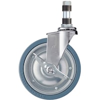 ハンマーキャスター ハンマー パイプ差込み旋回式ゴム車輪(スチールホイール)150mm φ22用 ストッパー付