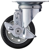 ハンマーキャスター ハンマー 旋回式ゴム車輪(ワイドタイプ)100mm ストッパー付