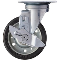 ハンマーキャスター ハンマー 旋回式ゴム車輪(ワイドタイプ)125mm ストッパー付