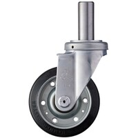 ハンマーキャスター ハンマー 差込み旋回式ゴム車輪(スチールホイール・ローラーベアリング)125mm