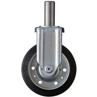 ハンマーキャスター ハンマー 差込み固定式ゴム車輪(スチールホイール・ローラーベアリング)150mm