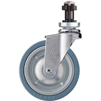 ハンマーキャスター ハンマー パイプ差込み旋回式ゴム車輪(スチールホイール)125mm φ38用