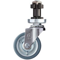 ハンマーキャスター ハンマー パイプ差込み旋回式ゴム車輪(スチールホイール)65mm φ38用