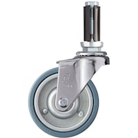 ハンマーキャスター ハンマー パイプ差込み旋回式ゴム車輪(スチールホイール)75mm φ19ー21用