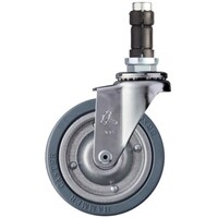 ハンマーキャスター ハンマー パイプ差込み旋回式ゴム車輪(スチールホイール)100mm φ25用