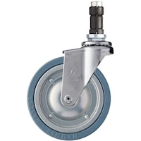 ハンマーキャスター ハンマー パイプ差込み旋回式ゴム車輪(スチールホイール)125mm φ25用
