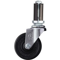 ハンマーキャスター ハンマー パイプ差込み旋回式ゴム車輪 65mm φ22ー24用