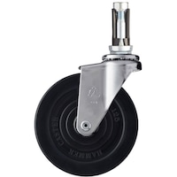 ハンマーキャスター ハンマー パイプ差込み旋回式ゴム車輪 125mm φ18ー20用