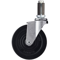 ハンマーキャスター ハンマー パイプ差込み旋回式ゴム車輪 125mm φ21ー23用