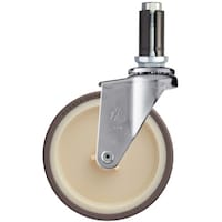 ハンマーキャスター ハンマー パイプ差込み旋回式ウレタン車輪(ナイロンホイール)125mm φ21ー23用