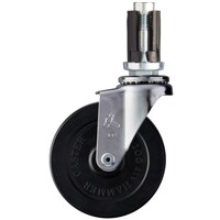 ハンマーキャスター ハンマー パイプ差込み旋回式ゴム車輪 100mm φ24ー26用