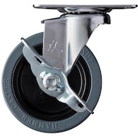 ハンマーキャスター ハンマー Eシリーズ旋回式ゴム車輪(ナイロンホイール)100mm ストッパー付