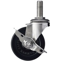 ハンマーキャスター ハンマー EAシリーズオールステンレス 旋回式ゴム車輪85mm ストッパー付