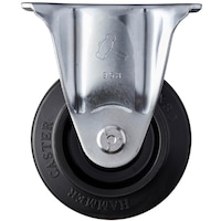 ハンマーキャスター ハンマー 固定式ゴム車輪(ナイロンホイール・ラジアルボールベアリング)100mm