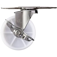 ハンマーキャスター ハンマー Eオールステンレスコーナー 旋回式ナイロン車輪 100mm ストッパー付