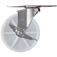 ハンマーキャスター ハンマー Eオールステンレスコーナー 旋回式ナイロン車輪 125mm ストッパー付